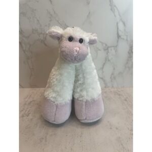 BESTEVER SHEEP LAMB PLUSH WHITE LILAC FUNNY FEET LONG LEGS STUFFED ANIMAL 5.5"